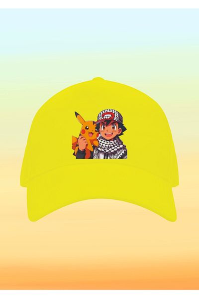 relaxbaskı Kefiyeli Pokemon Printed Children's Hat
