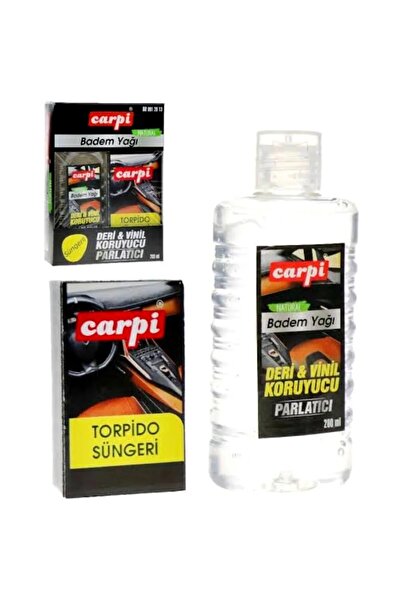 Temiz Pazar مجموعة تلميع وحماية الجلد - مجموعة العناية بالإسفنجة بزيت اللوز