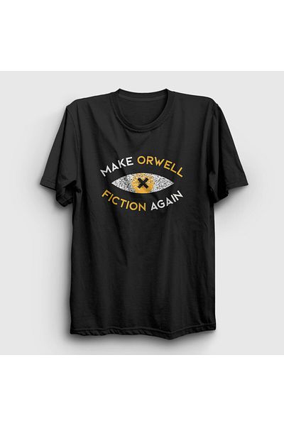 Presmono Унисекс черна тениска Make Orwell Fiction Again 533100tt