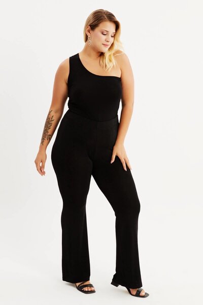 MYLİNE Buzzy Beli Lastikli Ispanyol Paça Pantolon
