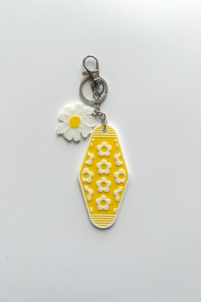 sin istanbul Retro Daisy Silver Chain Keychain, Bag Ornament