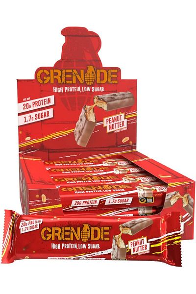 QUEST NUTRITION GRENADE HI PROTEIN LOW SUGAR PEANUT NUTTER 60g (pack of 12)