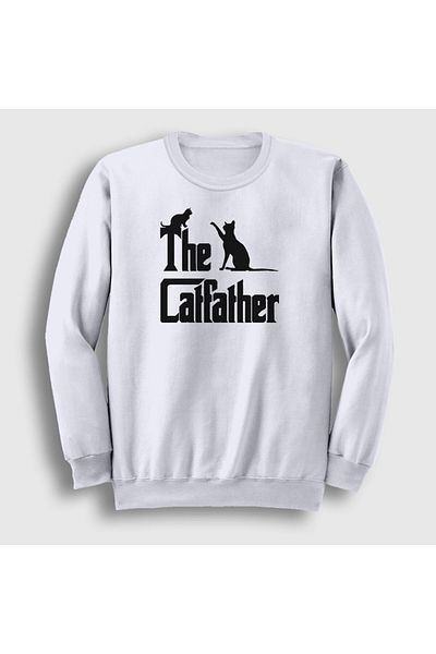 Presmono Unisex White the Catfather Gift Cat Father Sweatshirt 534508 Tt