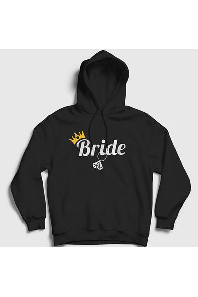 Presmono Унисекс черен суитшърт с качулка The Bridal, сватба, брак 534420tt