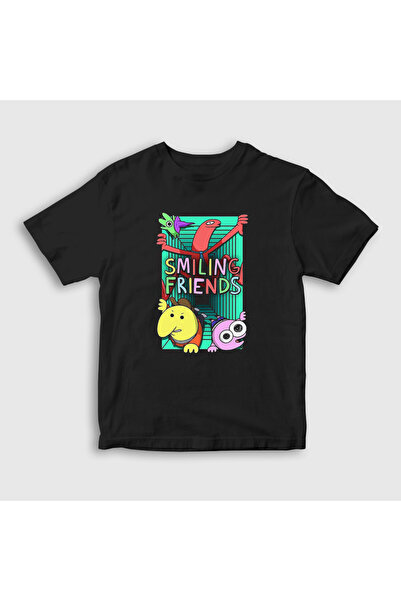 Presmono Unisex dečje crne sezone 2 Smiling Friends T-shirt 533959tt