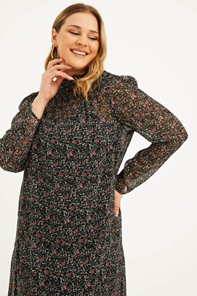 MYLİNE Φόρεμα με επένδυση από σιφόν Gipe με λεπτομέρειες