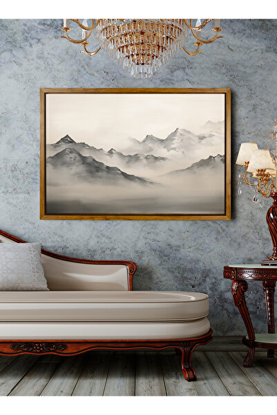 LOWHA لوحة فنية جدارية من القماش ممدودة على إطار خشبي عائم بألوان خشبية ولوحة...