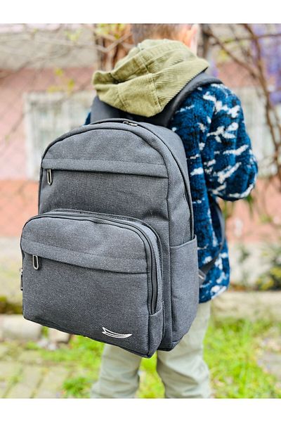 Çanta Trend Σχολική τσάντα από καμβά Unisex με θήκη για φορητό υπολογιστή (7 θήκες)
