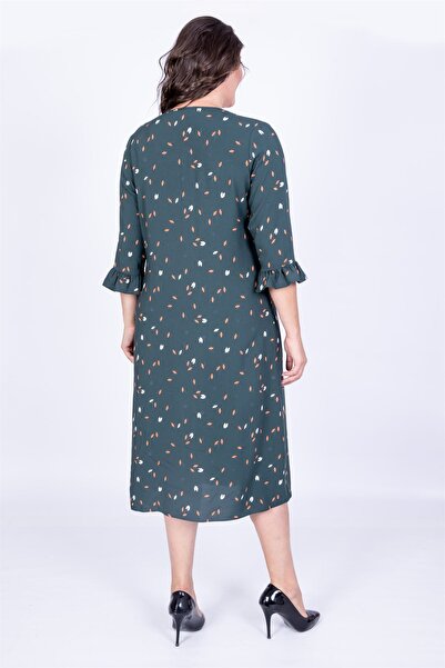 MYLİNE Φόρεμα με βολάν με V λαιμόκοψη με λεπτομέρειες