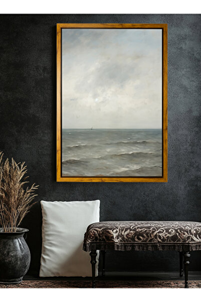 LOWHA لوحة فنية جدارية من القماش مشدودة على إطار خشبي مع إطار عائم بلون الخشب...