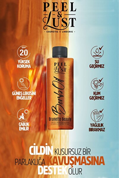 PEEL & LUST Solaryum Destekli Simli, E Vitamini Destekli Bronzlaştırıcı, Neml...