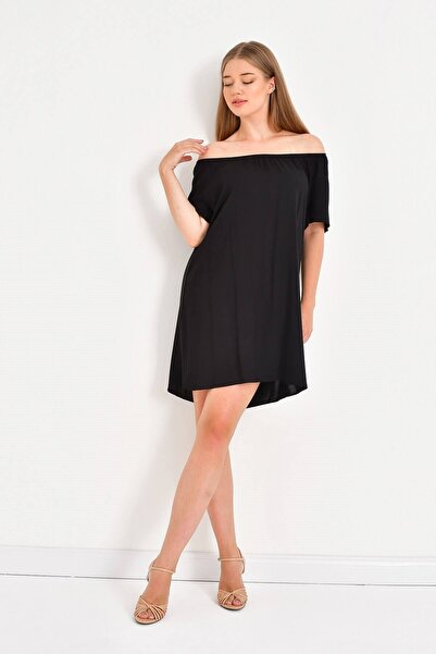 MYLİNE Düşük Omuzlu Büzgü Detaylı Elbise