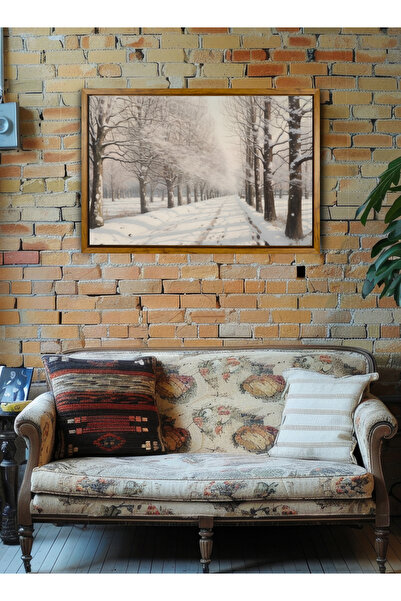 LOWHA لوحة فنية جدارية من القماش ممدودة على إطار خشبي عائم بألوان الخشب ولوحة...