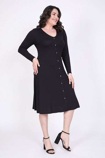 MYLİNE Rochie în linie A cu nasturi în față