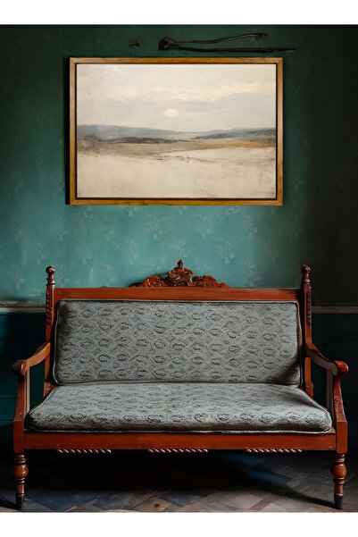 LOWHA لوحة فنية جدارية من القماش ممدودة على إطار خشبي عائم بألوان خشبية ولوحة...