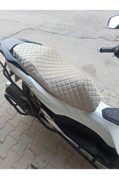 AYAZGRUP Honda PCX Ορθοπεδικό κάλυμμα καθίσματος Thai Furry Beige Quilted Ultra Luxury
