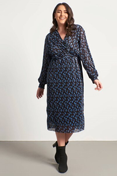 MYLİNE Anvelop Astarlı Plise Elbise