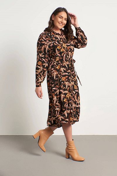 MYLİNE Belted Shirt Dress with Pockets