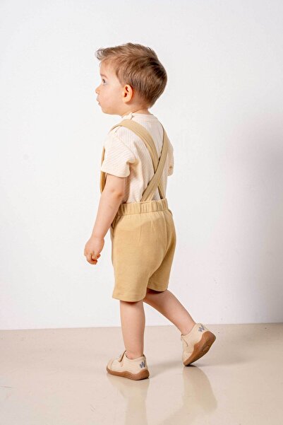 bombe Baby Kids Beige Cotton 2-Piece Set First I Trend Fashion Bottom Top Set