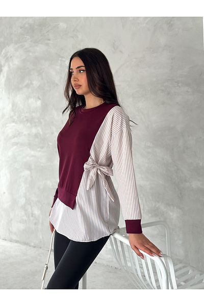 sportiness POPLIN CU DETALII DE LEGARE LATERALĂ CĂMĂȘĂ DE GARNIERE APEARE MODAL-THEIRICOTON HANORAC