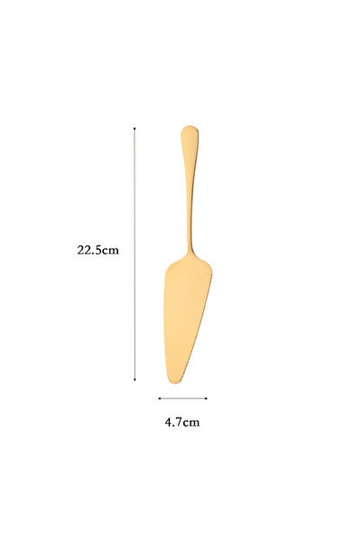 Choice قطعة واحدة من شفرة تقطيع الكعك ذات الحافة المسننة المصنوعة من الفولاذ المقاوم للصدأ باللون الذهبي، وقاطعة فطيرة البيتزا، ومجرفة الكعك