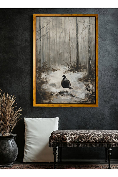 LOWHA لوحة فنية جدارية من القماش ممدودة على إطار خشبي عائم بألوان خشبية ولوحة...