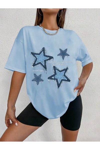 EFFRENATU Μπλουζάκι για κορίτσια με κοντό μανίκι με επιστασιακό λαιμό Infinite Light