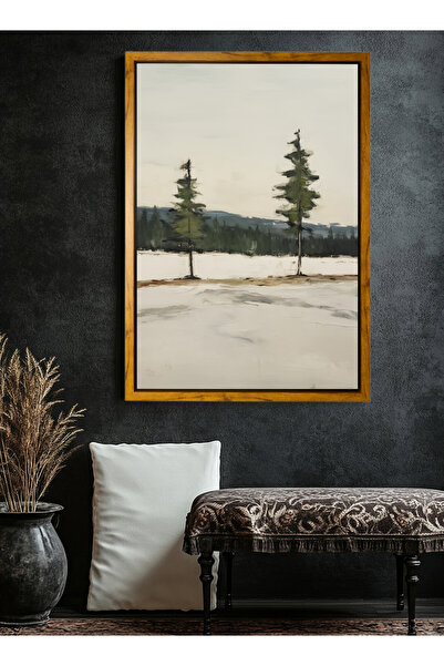 LOWHA لوحة فنية جدارية من القماش مشدودة على إطار خشبي مع إطار عائم بلون الخشب...