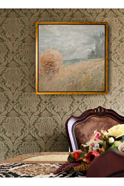 LOWHA لوحة فنية جدارية من القماش مشدودة على إطار خشبي مع إطار عائم بلون الخشب...