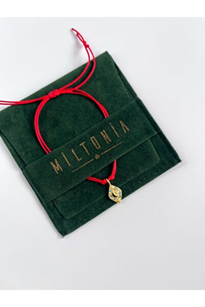 Miltonia Hilal Turkuaz Taşlı 925s Gümüş Kırmızı İp Bileklik