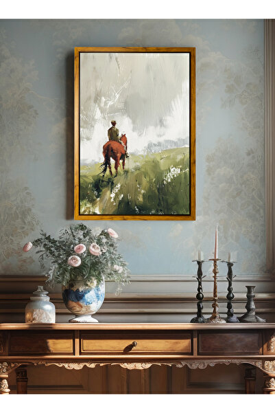 LOWHA لوحة فنية جدارية من القماش ممدودة على إطار خشبي عائم بألوان خشبية ولوحة...