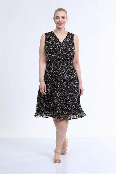MYLİNE Lined Sleeveless Chiffon Dress