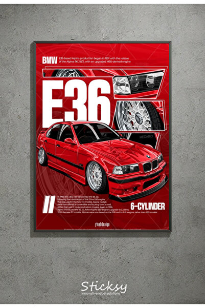 Sticksy Bmw Poster Çerçevesiz Duvar Posteri Afiş Araba Posterleri MDL9