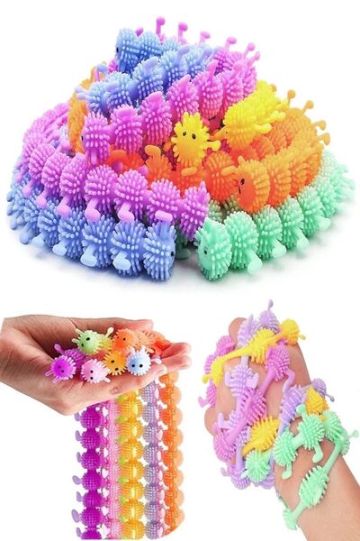 elisalife 5 Adet Duyusal Stres Oyuncağı Uzayan Sukuşi Oyuncak Tırtıl Unicorn Karne Hediyesi Doğum Günü Hediye