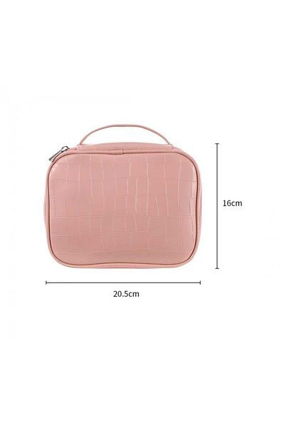 Miniso Square Makeup Bag - Pink - 20x16 cm