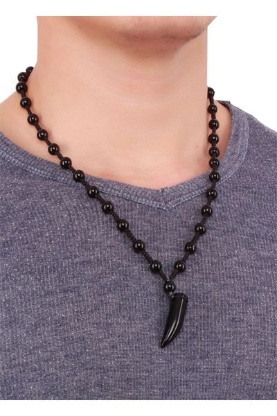Bundeba Ivory Necklace Ivory Design String Beaded Unisex Necklace