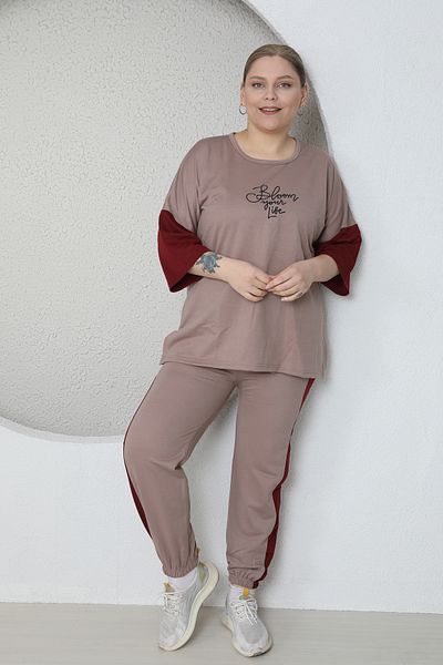 FAMES PİJAMA SET DE PANTALONI DE ANTRENAMENT DE MĂRIME MARE FEMEI
