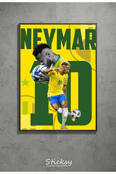 Sticksy Neymar Poster , Çerçevesiz Duvar Posteri Kalın Kağıt Afiş HD Baskı