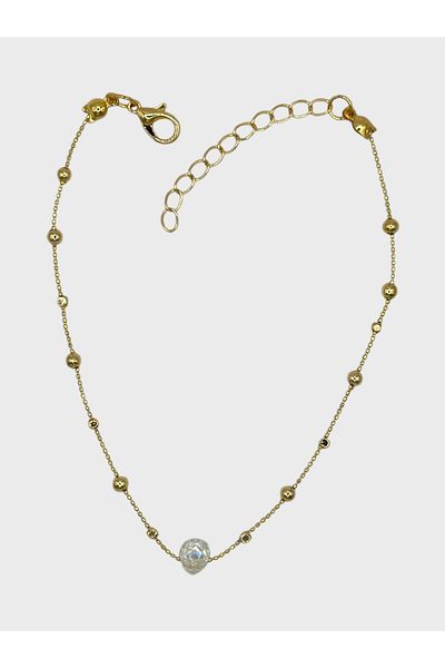 Arnes Jewelry Steel Zircon Stone Drop Dorical Anklet