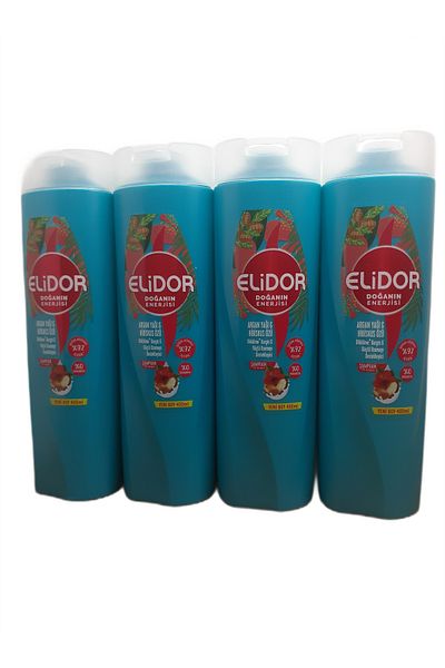 Elidor 400 مل × 4 شامبو بخلاصة زيت الأرغان والكركديه