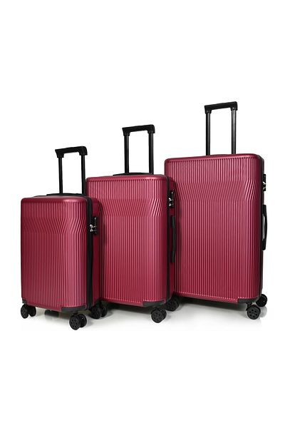 MORANO Waves Durable Lightweight 4 Wheel Spinner Luggage Set with Built-in Lock (Set of 3)