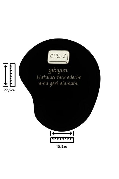 IVART CTRL-Z Gilbiyim أنا أدرك أخطائي لوحة ماوس بيضاوية مطبوعة مع دعم السوار