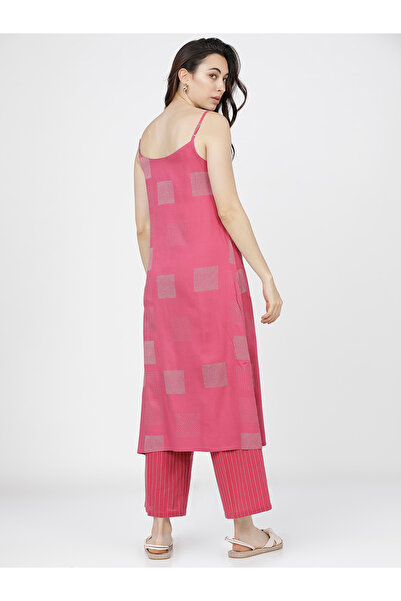 Vishudh By Styli Women Pink Printed Kurta with Palazzos