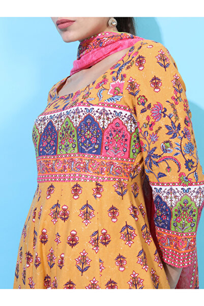 Vishudh By Styli Women Multi Colored Floral Printed Cotton Kurta Set