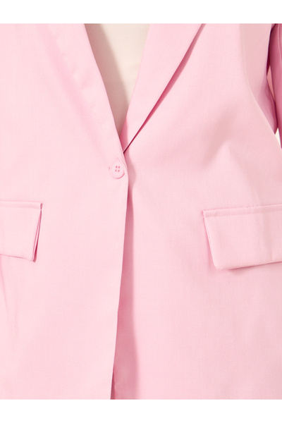 Styli Pink Single Breasted Blazer