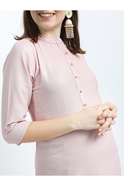 Vishudh By Styli Women Pink Solid Straight Kurta