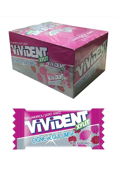 Vivident علكة واحدة بنكهة الفراولة × 70 قطعة
