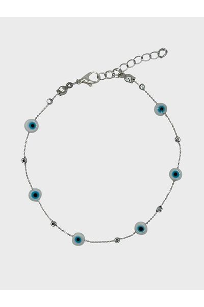 Arnes Jewelry Steel Evil Eye Bead Anklet
