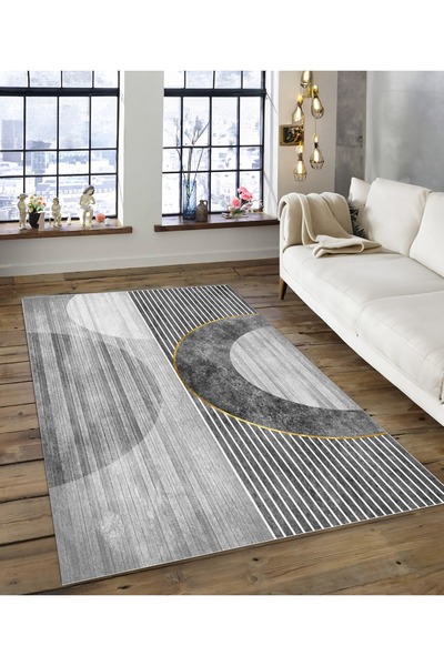 Dijidekor Shine M(110) Covor decorativ digital cu imprimeu gri, fără franjuri...