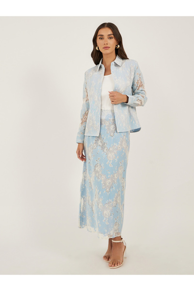 Styli Lace Boxy Buttoned Top